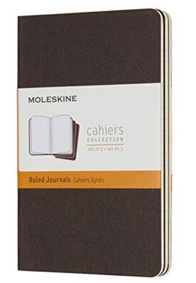 Libreta cahier de bolsillo rayada (color marrón café)