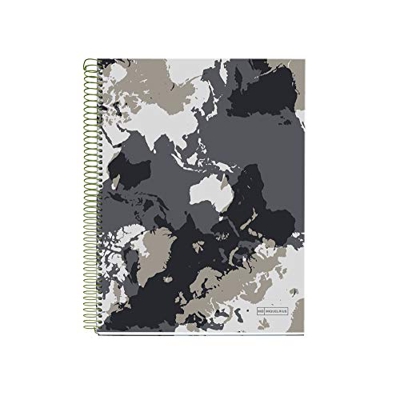Miquelrius 46005 Cuaderno A4 140 Cuadrícula Mapamundi