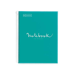 Miquelrius - Cuaderno Notebook Emotions - 1 franja de color, A4 Plástico, 80 Hojas cuadriculadas 5mm, Papel 90g, 4 Taladros, Cubierta de Polipropileno precio