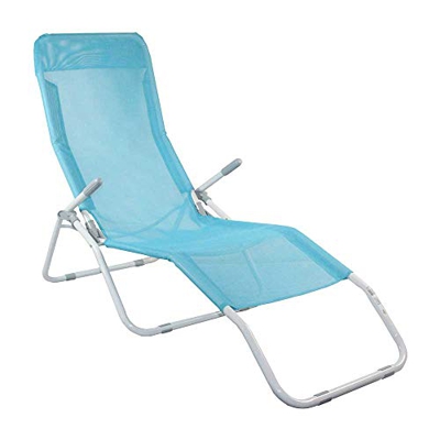 Tumbona Ajustable 2 Posiciones Textil Azul GH91