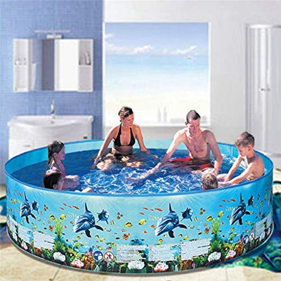 LAHappy Natación Rectangular para Niños, No Es Necesario Inflar Plegable Piscina para Niños El Hogar para (Gruesa Y Resistente Al Desgaste), Exteriore