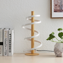 Lucande Milora lámpara de mesa LED, roble características