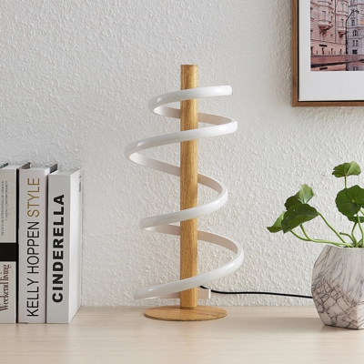 Lucande Milora lámpara de mesa LED, roble