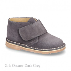Bota Safari O Pisacacas Sin Cordones En Piel Serraje. 26 Gris Oscuro precio
