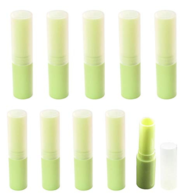 10 Paquete Envases de Labios Bálsamo de Plástico Vacío Tubos 4g Lápiz Labial de Botella Redondo para Brillos de Labios Hechos en casa DIY Rellenable c