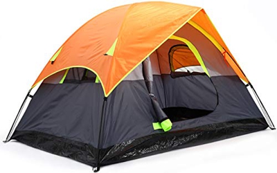 Tienda de Campaña para 1-2 Personas, Tienda de Campaña Familiar e Impermeable para Acampar, Caminatas, Escalada, Playa, Plegable y Portátil, Naranja, 