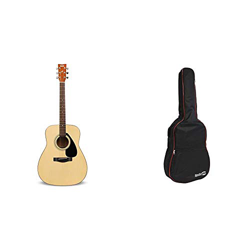 Yamaha F310 Guitarra Acústica – Guitarra Folk 4/4 de madera, 63.4 cm, escala 25 pulgadas, 6 cuerdas metálicas + RockJam Bolsa acolchada para guitarra  características