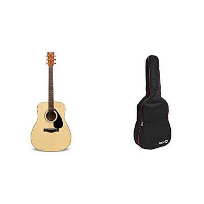 Yamaha F310 Guitarra Acústica – Guitarra Folk 4/4 de madera, 63.4 cm, escala 25 pulgadas, 6 cuerdas metálicas + RockJam Bolsa acolchada para guitarra 