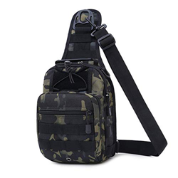 Huntvp Bandolera Riñonera Hombre Mochila Táctical Militar para Correr Senderismo Ciclismo Camping, Negro Camuflaje características