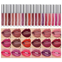 Juego de brillo de labios aterciopelado mate de 18 colores con caja de regalo, lápiz labial líquido de colores atractivos, hidratante y duradero para  en oferta