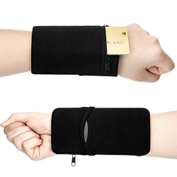 2 Carteras de Muñequeras de Bolsillo Monedero de Muñeca Deportivo Negro Cartera de Pulsera con Cremallera Bolsa de Muñeca de Teléfono Celular para Cor en oferta