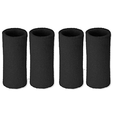 4 bandas elásticas para el sudor de 15,2 cm de largo, de algodón suave, color negro