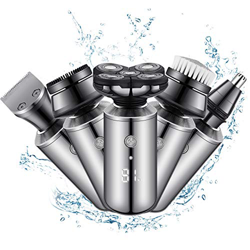 Maquina de Afeitar 5D, Afeitadora Barba Hombre 5 en 1, Afeitadora Electrica Hombre Recargable, Maquinilla de Afeitar para Barba, Nariz, Orejas y Limpi en oferta