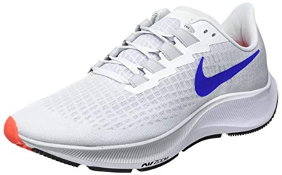 Nike Air Zoom Pegasus 37, Zapatillas para Correr Hombre, Pure Platinum Racer Blue Wolf Grey BRT Crimson White Black, 43 EU