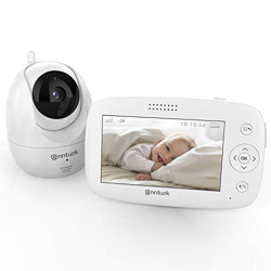 Vigilabebés Inalambrico con cámara, enntuzk Camara vigilancia bebe Pantalla de 4.3 Pulgadas, Visión Nocturna Infrarroja, Sensor de Temperatura y VOX,  en oferta