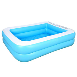 Ran.Bao Piscina Familiar Hinchable,Piscina Rectangular para Adolescentes y Adultos, Piscina Infantil para Jardín y al Aire Libre,Blanco Azul 155cm precio