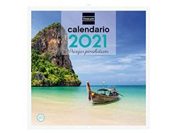 Finocam - Calendario de pared 2021 Escribir Imágenes 30x30 Paisajes paradisíacos Español características