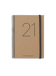 MIQUELRIUS - Agenda 2021 100% RECICLADA Year - Español, Día Página, Tamaño 155 x 213 mm (~A5), Papel 70g, Cubierta Rígida Cartón Forrado, Color Craft características
