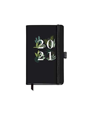 MIQUELRIUS - Agenda 2021 Black Jungle - Español, Semana Vista, Papel 70g, Cubierta Rígida Cartón, Color Negro, Black Jungle, 140 x 90 mm (SV)