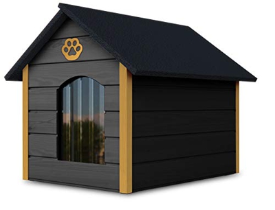 Novamat - Caseta para perros de madera - Casa acogedora y elegante para su perro con paredes aisladas - Resistente al agua - Tamaño XL (XL, marrón - b