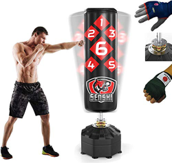 Senshi Japan Saco de boxeo de pie de 184 cm - Perfecto para entrenamiento - Fabricado en piel de alta resistencia y acero - El mejor saco de boxeo par en oferta