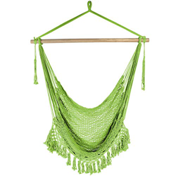 Chihee Silla de Hamaca Silla Colgante supergrande Silla de Tejido de Cuerda de algodón Hilado Suave, Barra separadora de Madera Dura Silla Ancha de En características