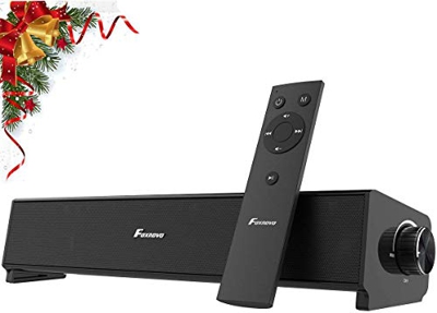 Foxnovo Barra de Sonido, Bluetooth Barra de Sonido 20W con Cable e inalámbricas de Cine en casa de Audio del Altavoz de Bluetooth Negro