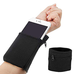 2Pcs Carteras de Muñeca con Cremallera Muñequera Deportiva con Bolsillo Bolsa de Deporte Banda de Muñeca con Cremallera para Poner Teléfono Moneda Bil características