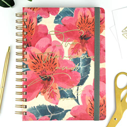 Agenda 2021 Rose - Semana Vista - 224 Páginas - Tamaño A5-16 x 22 cm - Takenote Agendas en oferta