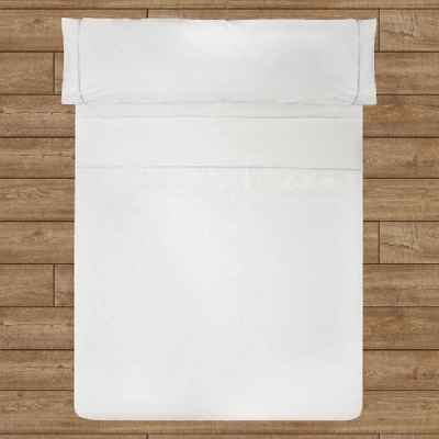 Juego Sábanas Algodón Percal - Vivo Perlado Blanco cama 150 cm