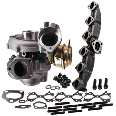 Turbo Turbocompresor + Kit de colector de escape para BMW E53 X5 7791044F 11627788422