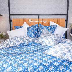 Juego de sábanas Algodón 3p - Vesta Azul cama 135 cm en oferta