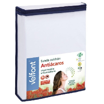 Funda Colchón Elástica - Antiácaros 080x190 cm Blanco