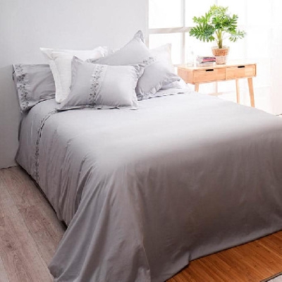 Funda nórdica Algodón Percal - Jasmin cama 135 cm Gris claro