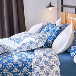 Juego funda nórdica Algodón 3p - Vesta Azul cama 180 o 200 cm en oferta