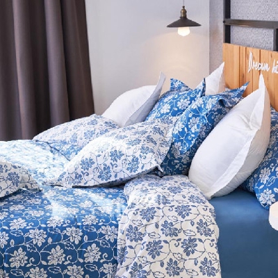 Juego funda nórdica Algodón 3p - Vesta Azul cama 180 o 200 cm