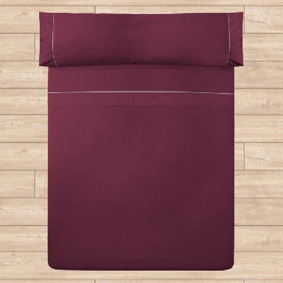 Juego Sábanas Algodón Percal - Vivo Perlado cama 200 cm Morado