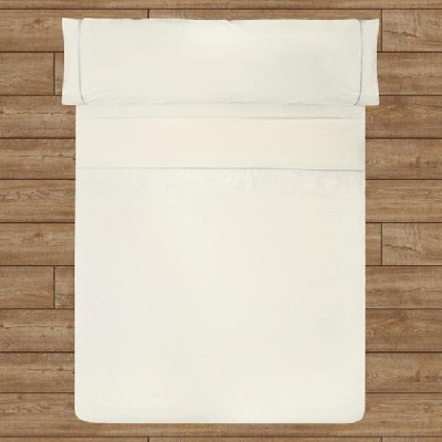 Juego Sábanas Algodón Percal - Vivo Perlado cama 150 cm Natural