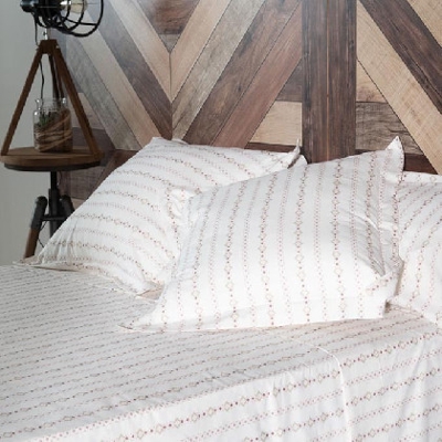 Juego de sábanas Algodón 3p - Koda cenefa Blanco cama 150 o 160 cm