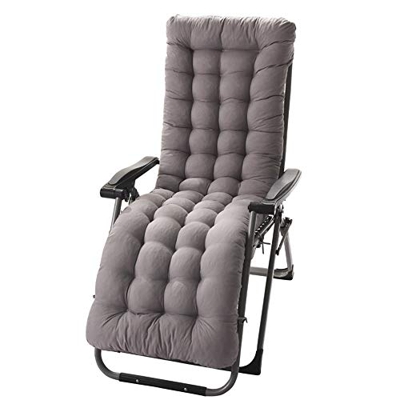 Nazeglle - Cojín para tumbona de patio, jardín, tumbona reclinable, 155 cm, con 8 correas, gris