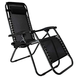 Genera - Tumbona Plegable Ajustable para Jardí 112 * 92 * 50cm Silla Reclinable con Portavaso Capacidad de Peso 200KG Tumbonos de Patio Garden Beach N en oferta
