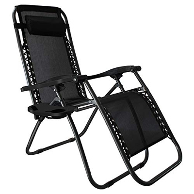 Genera - Tumbona Plegable Ajustable para Jardí 112 * 92 * 50cm Silla Reclinable con Portavaso Capacidad de Peso 200KG Tumbonos de Patio Garden Beach N