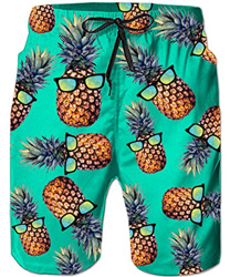 TUONROAD Bañadores para Hombre Impresión Piña 3D Traje de Baño Multi Colorido Bañador de Natación Pantalones Cortos Secado Rápido Swim Shorts Ligero B características