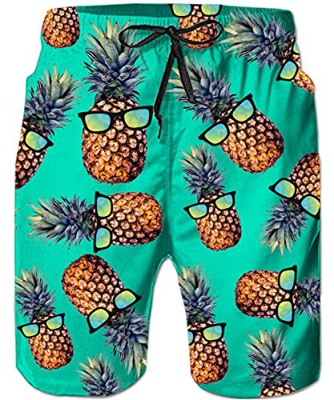 TUONROAD Bañadores para Hombre Impresión Piña 3D Traje de Baño Multi Colorido Bañador de Natación Pantalones Cortos Secado Rápido Swim Shorts Ligero B
