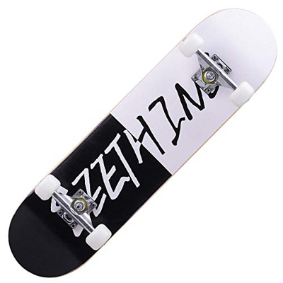 LVSEDE Skateboard Arce De 7 Capas Tabla Skate 80 * 20Cm Antideslizante Y Amortiguador Monopatines Puede Soportar 150 Kg Usuarios 4 Rondas De Adultos J
