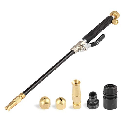 Hydro Jet High Pressure Power Washer Spray Nozzle Water Hose Wand Attachment, Portable Power Washing Wand Water Gun For Car Window, 3 Hose Nozzle Clea