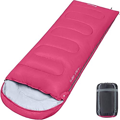 KingCamp Saco de Dormir Ultraligero de Momia Grande Individual para Niños Camping Montaña Portátil Bolsa de Compresión Verano 165 x 70cm