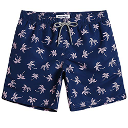 MaaMgic Shorts de Baño para Hombre Shorts de Playa Traje de Bañode Secado Rápido para Vacaciones Diseño a Rayas, Coco Azul Marino M características