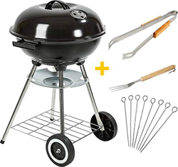 Maxx - Barbacoa de carbón de madera – Carro de barbacoa – negro/plata – 50 x 49 x 73 cm + accesorios precio