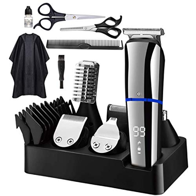Cortapelos Hombre,Recortadora de barba Profesional,Maquina Cortadora de Pelo Recargable,Set de Multifunción Cortapelos/Nariz/Barba/Cara/Cuerpo y Máqui